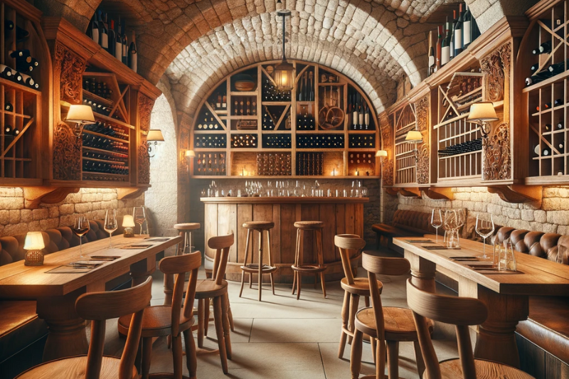 nhà hàng hầm rượu